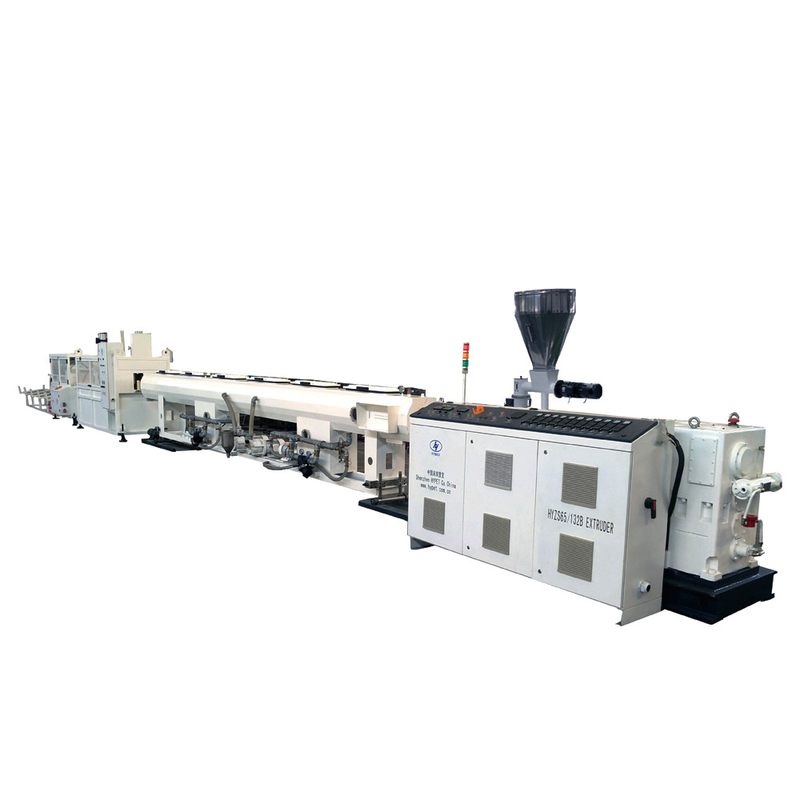 높은 효율성 110-200mm PVC 수류 하수도 파이프 생산 라인 ZS65/132 출력 420kg/h 8tons/day