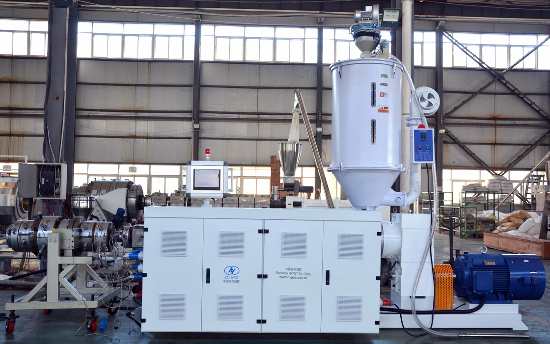 SJ150/28 90kw 380kg/h 고효율 HDPE PE의 큰 출력 단일 나사 추출기 파이프에 대한 초고 분자량 PE