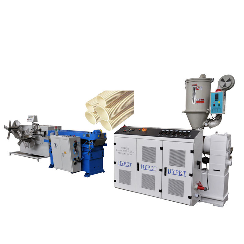 HYZS51/110 코닉 트윈 스크루 엑스트루더와 함께 PVC 파우더 인 싱글 월 코러브 파이프 제작 기계